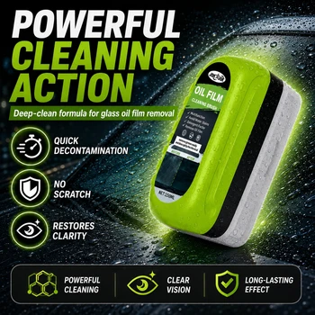 Spazzola per la Pulizia del Film Oleoso del Motore dell'Auto, Repellente per Pioggia e Nebbia sul Parabrezza, Rimuovi-Rivestimento, Accessori per Auto
