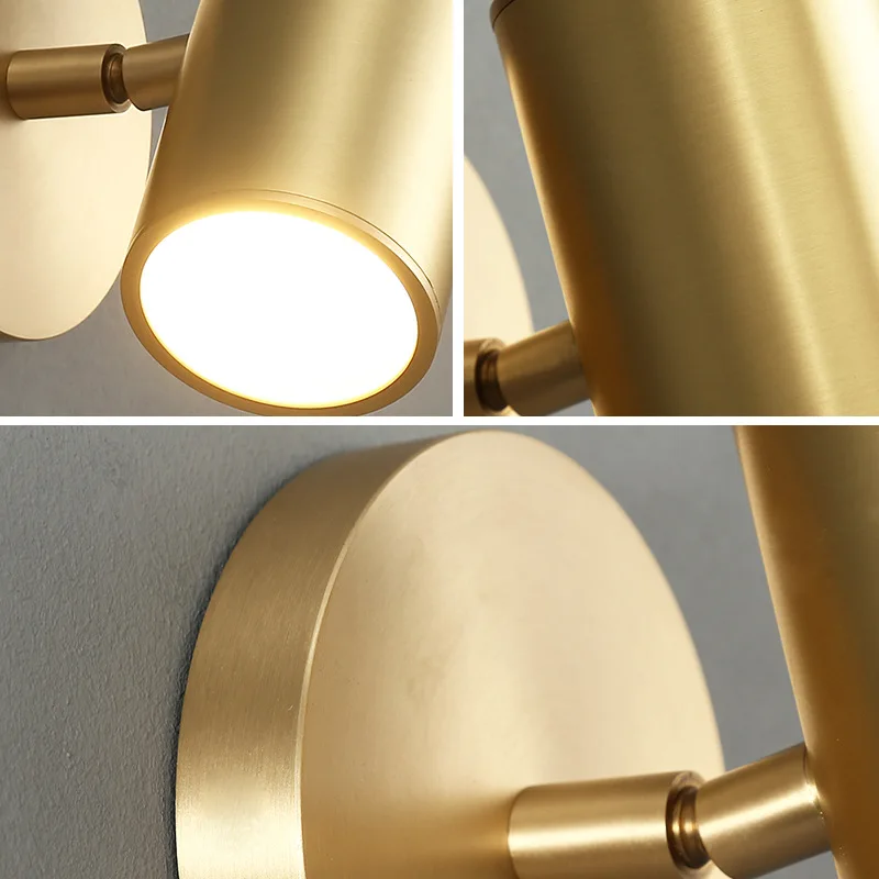 Modern Decoration Adjustable Angle Led Wall Lamps Lighting Vintage Home Vanity Light Fixture Sconce Lamps Gold Metal Iron Light