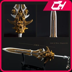 God of War Weapon Kratos Blade of Olympus Zeus Anime Game 22cm Metal Weapon Model Katana Samurai Sword Keychains Crafts Gift Toy
