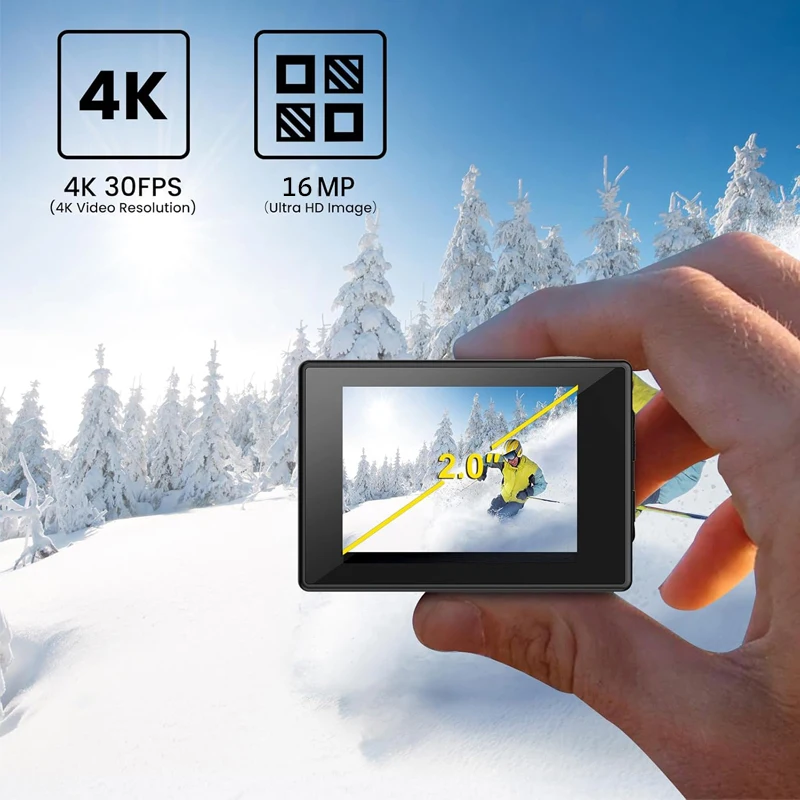 SJCAM SJ4000 AIR 4K30FPS 16MP Wifi 액션 카메라 HD 방수 수중 사진 및 비디오 촬영 블랙 SJCAM 앱