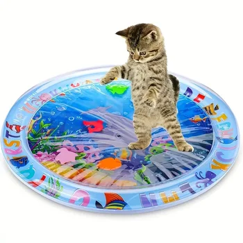Pet play mat interactive water mat indoor relief cat boredom splash pad, summer cooling sleeping mat 1