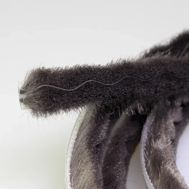 10m Gray Felt Wool Pile Weatherstrip for Sliding Windows and Doors