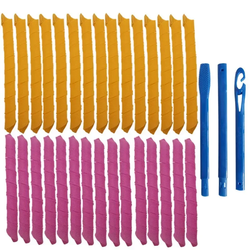 Hair Rollers Snail Shape Not Waveform 10pcs 4 Sticks Spiral Round Curls Hair Curler Soft Curler Bendy Rollers