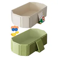 Portable Bathtub for Kids Foldable Baby Bath Showering Water Toy Shower Basin with 5 Balls & 2 Ducks for Kids 0-8 Years