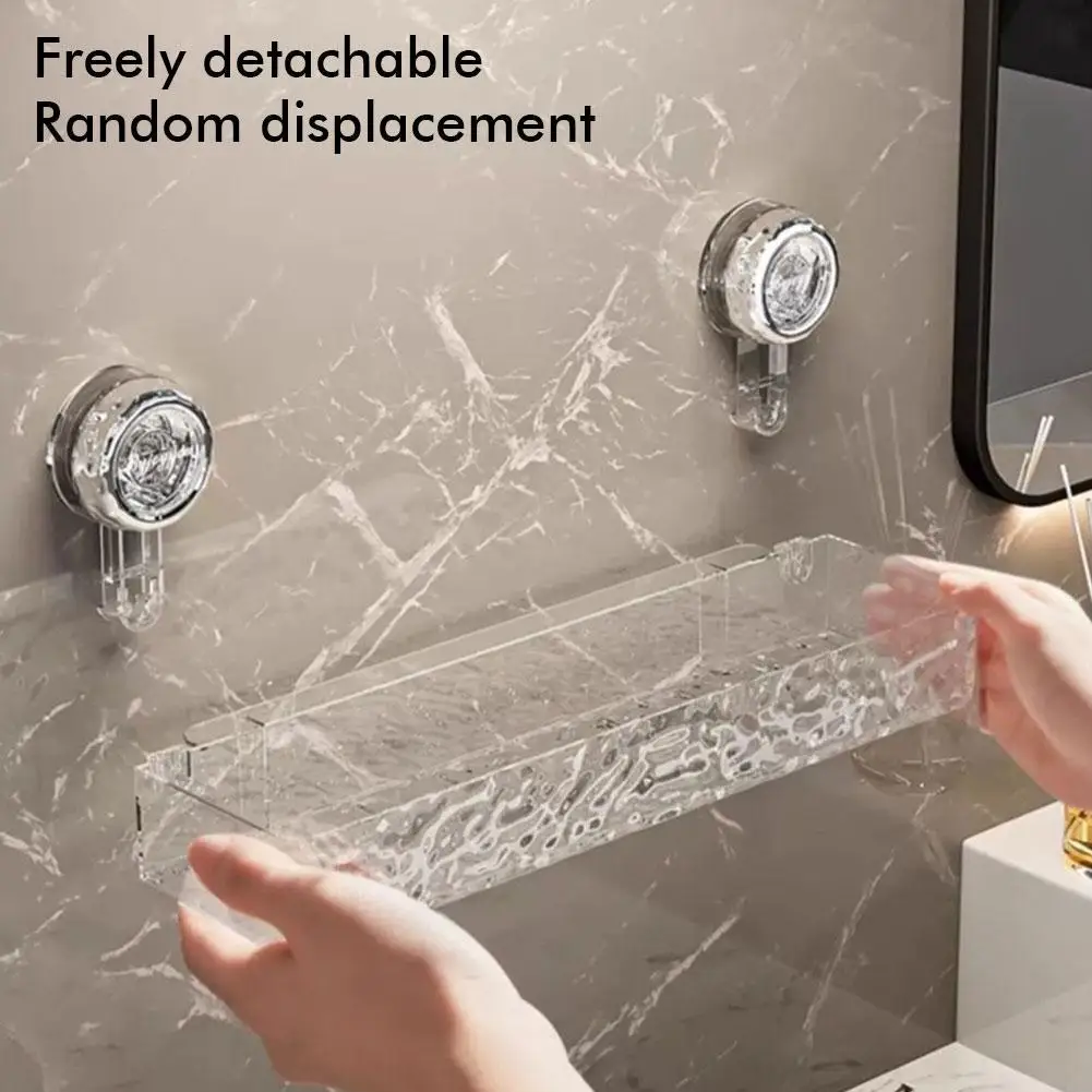 Bathroom Shelf Suction Cup Wall Mount Corner Storage Shelves Shampoo Holder Cosmetic Rack Shower Drain Basket Bathroom Organizer 4