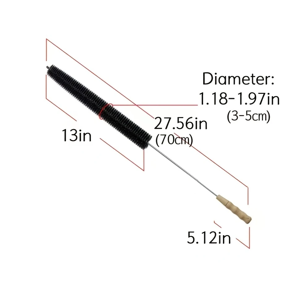 MCWJDSD Kit di Pulizia del Condotto essiccatore, Spazzola in Nylon per Caldaia del Camino Spazzola per Scovolino Pieghevole per Pulire La Parete Interna Tubolare del Camino, Tubo essiccatore