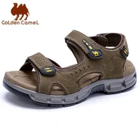 GOLDEN CAMEL Men's Summer Sandals Leather Open Toe Hiking Sandal Walking Beach Shoes for Men Water Athletic Premium Waterproof 1