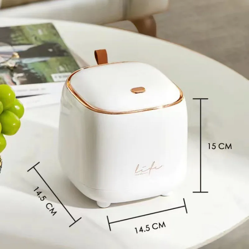 Mini Desktop Trash Can Double-layer Coffee Table Bomb Cover Small Trash Can Storage Bucket Wastebasket