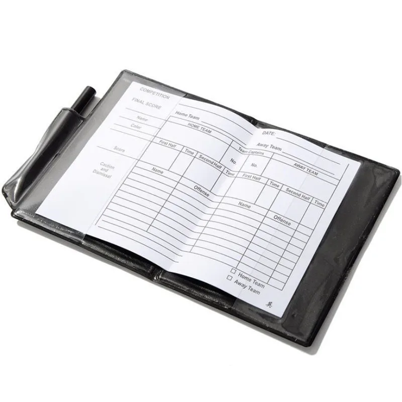 Red Card Soccer Referee Card Recording Paper Score Sheets Football Referee Wallet Yellow with Pencil Soccer Book soccer referee cards