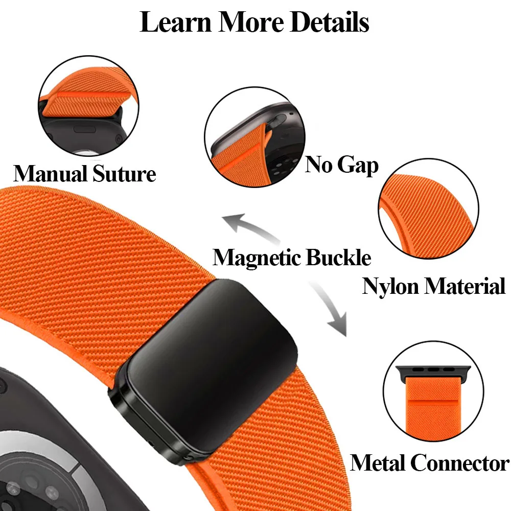 Breathable Nylon Loop Strap for Smartwatch - Adjustable & Comfortable Wristband