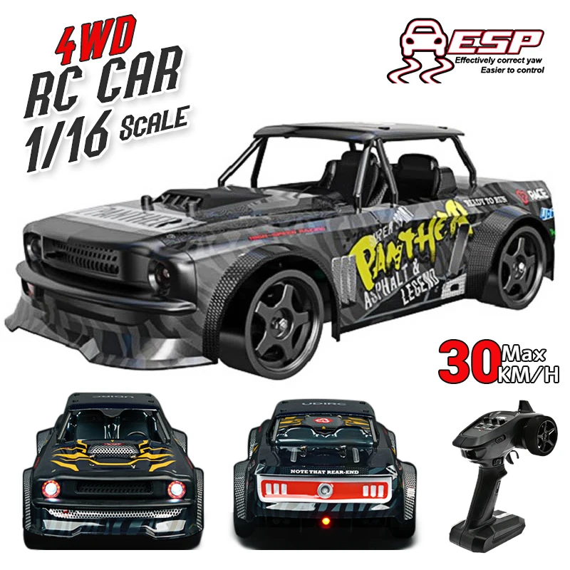 

1/16 RC Car 30KM/H High Speed 2.4G 4WD Remote Control Trucky Off-Road Led Lights RTR Racing 1:18 RC Drift Car Toys For Boys Gift
