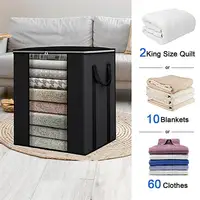 Blanket Storage Bags Pillow Storage Comforter Bag Cloth Storage Bags With Clear Window Foldable Blanket Storage Organizers For 1