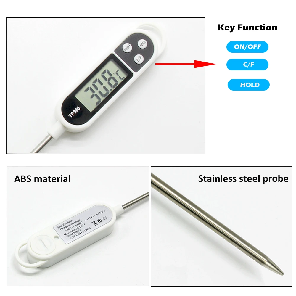 Kitchen Digital Food Thermometer Meat Cake Milk BBQ Cooking Household Thermometer Probe Gauge Electronic Oven Tool 5