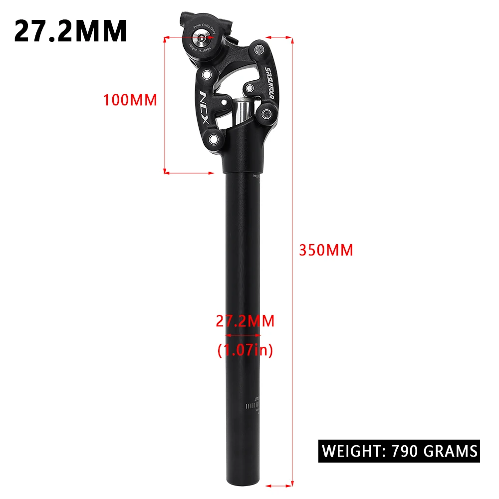 Carbon Sattelsttze 27 2 Gefederte MTB Sattelsttze  Aluminium, 40 Cm,  Verschiedene Durchmesser (27,2 / 30,9 / 31,6 Mm)