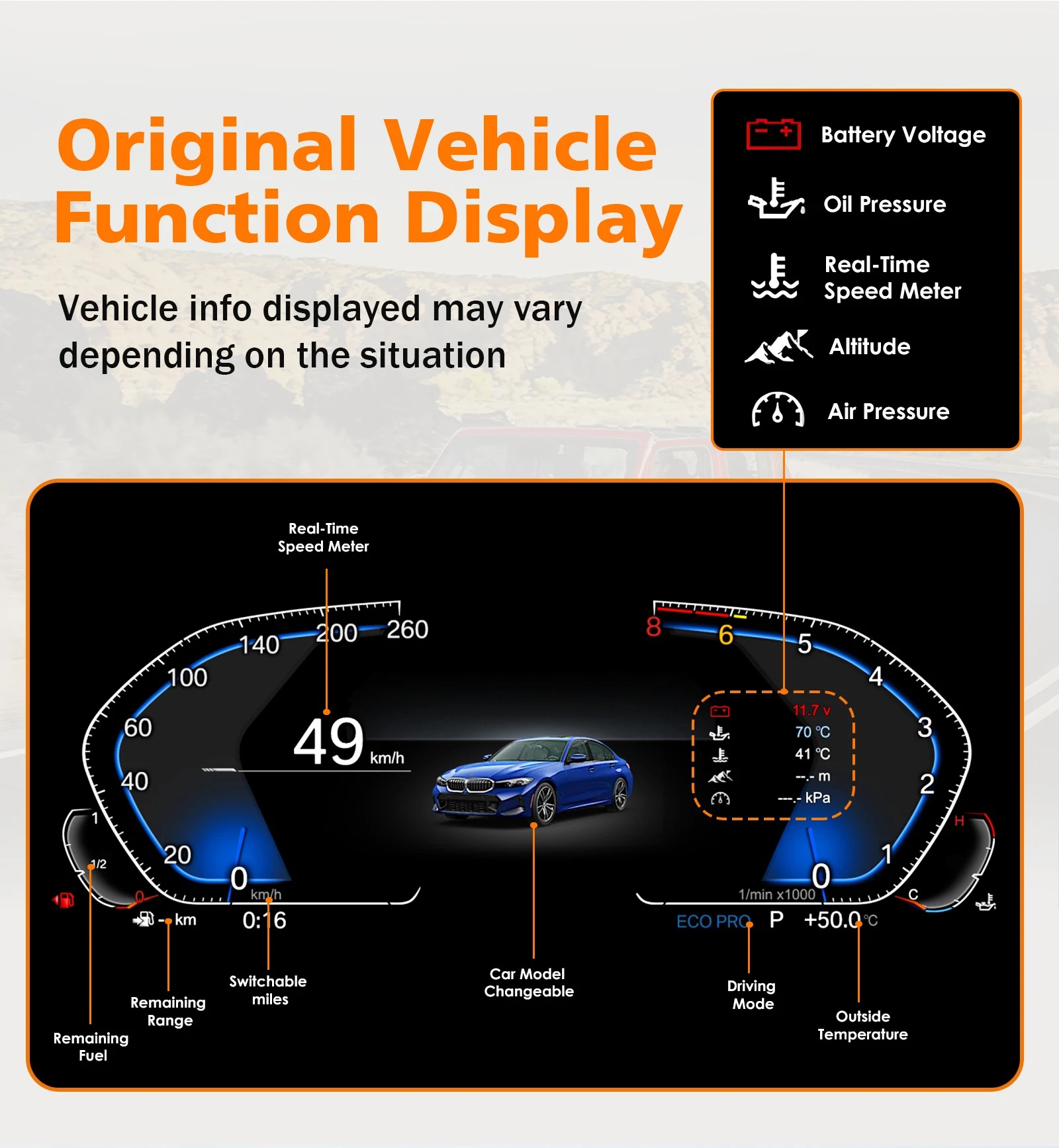 OSSURET Gran Oferta Envío Rápido Panel de Instrumentos Digital de 10.25 Pulgadas con Sistema Linux, Velocímetro LCD Completo para BMW Serie 3 E46 1999-2004, Múltiples Idiomas, Estilo ID6, Pantalla OBD con Funciones Originales del Coche, Pantalla HD 1920*720, Plug and Play, Indicadores para Coche 6