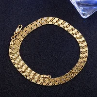 Fashion 18k Gold Necklace 2MM 16/18/20/22/24/26/28/30 Inch Side Chain Necklace For Women Men Jewelry 925 Silver Necklace 4