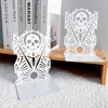 White Skull Bookends Metal Craft Bookends Non-Slip Heavy Duty Bookends Gift for Book Lovers Desktop Office Supplies Iron Bookend 4