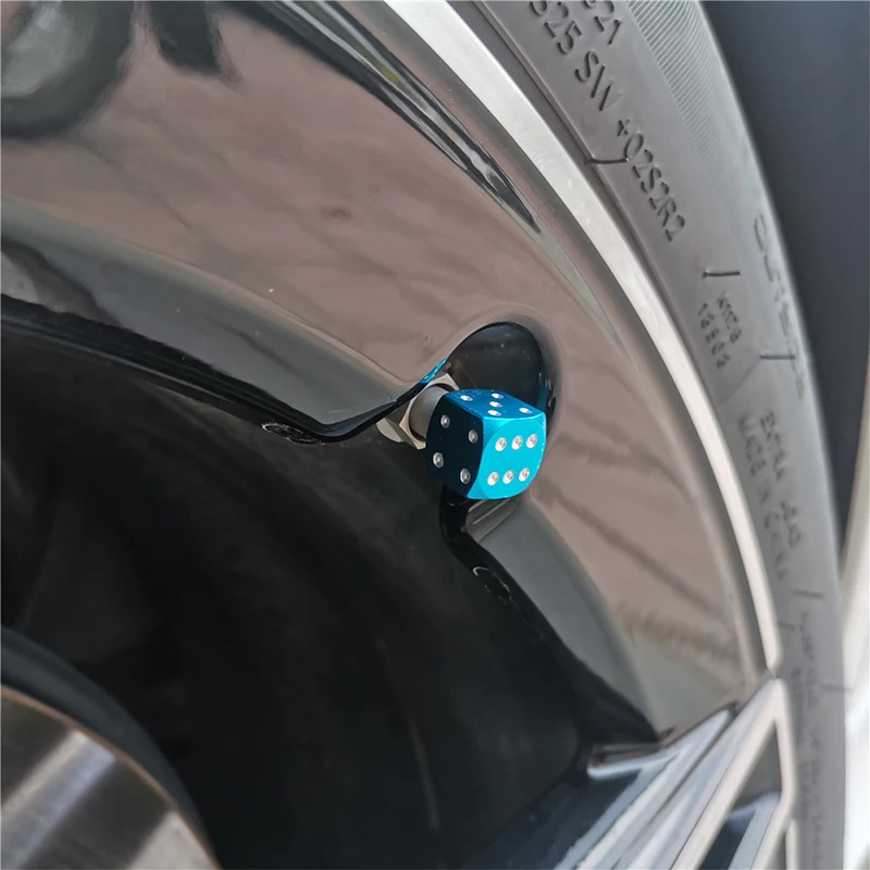 Aluminum Dice Tire Valve Caps – Set of 4 5