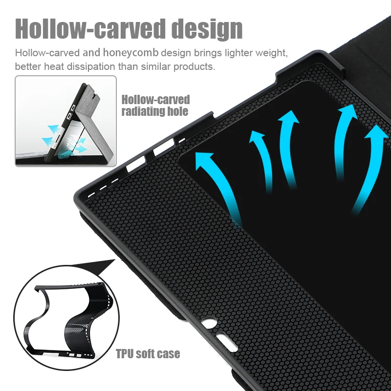 Ardissi Case Capa para Microsoft Surface Pro Plus x go Manga Bolsa Suporte à Prova de Choque Flip Dobrado Protecter - Imagem 3