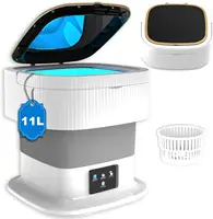 Compact Portable Washing Machine: 11L Small Fold Washer with Spin Dryer, Mini Foldable Clothes Washer, Ideal for Travel 1
