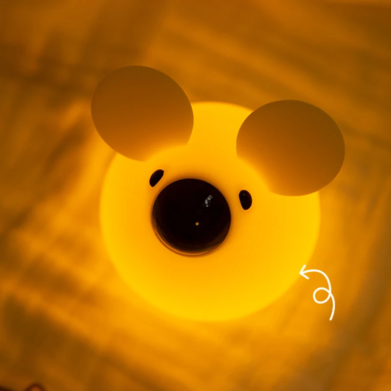 

Cute Mouse Night Light Christmas Gift Baby Breastfeeding Lamp Gift Mother Yellow Led Eye Protection Luces Nocturnas Usb Charging