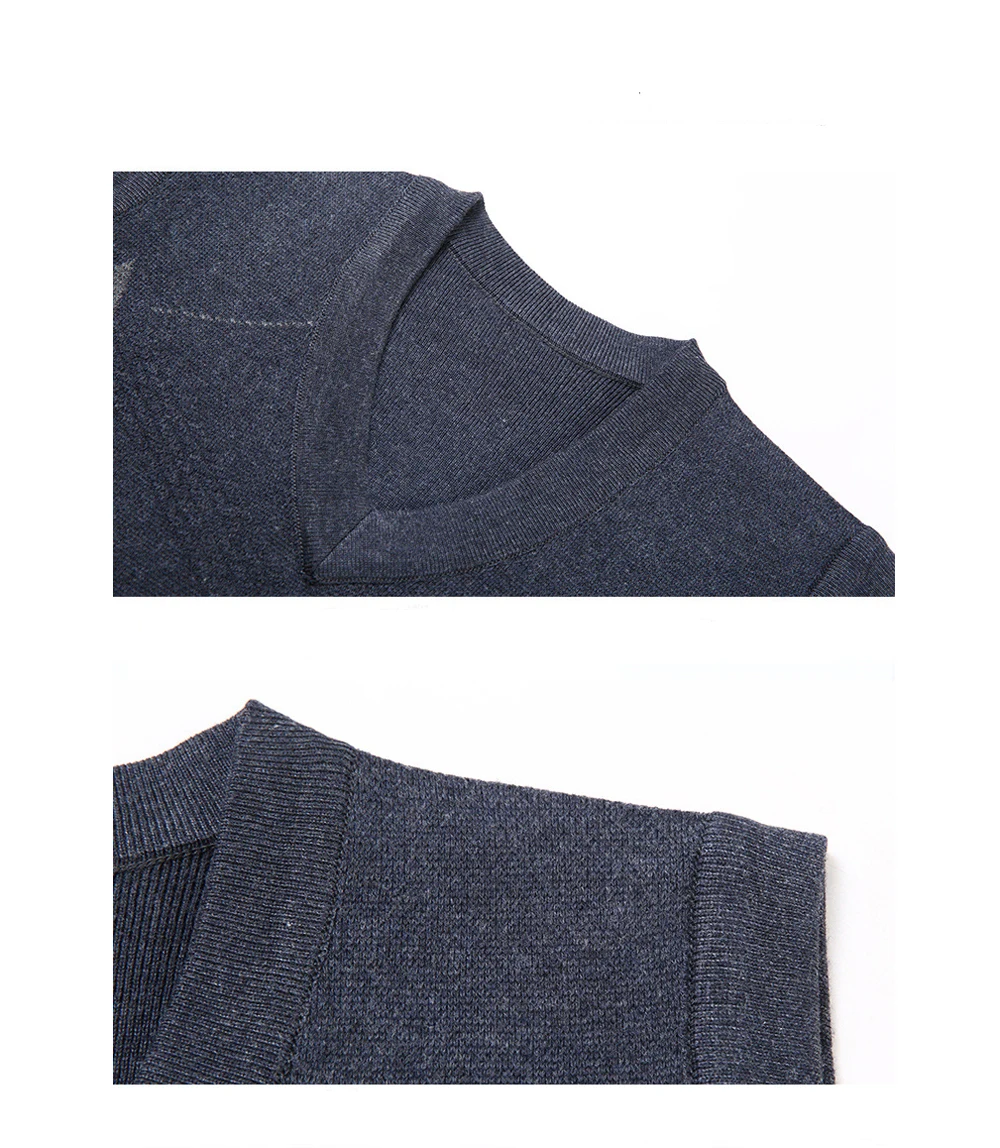 Description Picture 4 of itemSpring  Autumn Men's Knitted Vest Outdoor Leisure Business V-Neck Waistcoats Fashion Slim-Fit Sleeveless Tops Men's Clothing