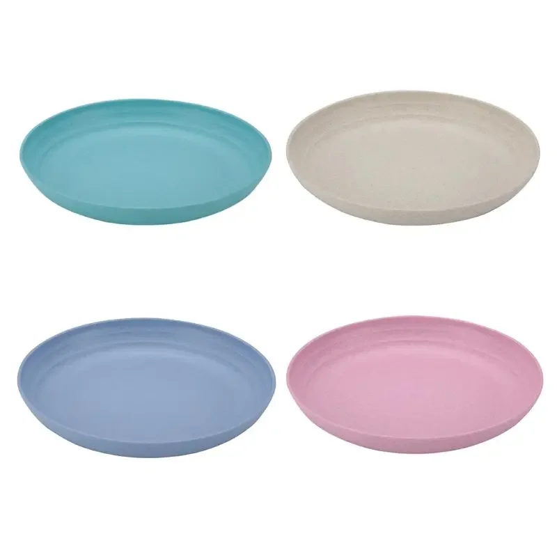 1 Set of 4 Wheat Straw Dishes Safe and Non-toxic Strong and Resistant To Falli Dinner Set Plates Dishes
