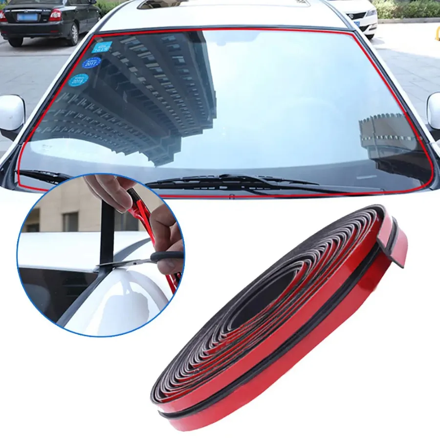 

200cm Car Soundproof Sealing Rubber Strip Auto Car Sunroof Seal Automobile Windproof Glass T-shaped Seal Strip Dust Sticker