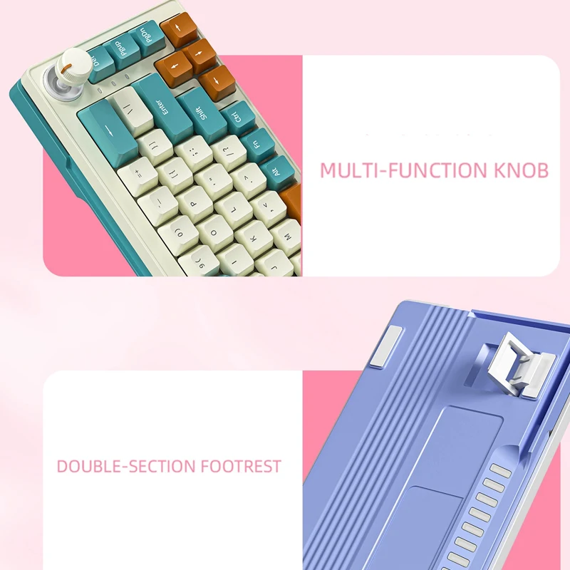 ZIFRIEND 68 Keys Wirless Mechanical Keyboard PBT RGB Bluetooth 2.4