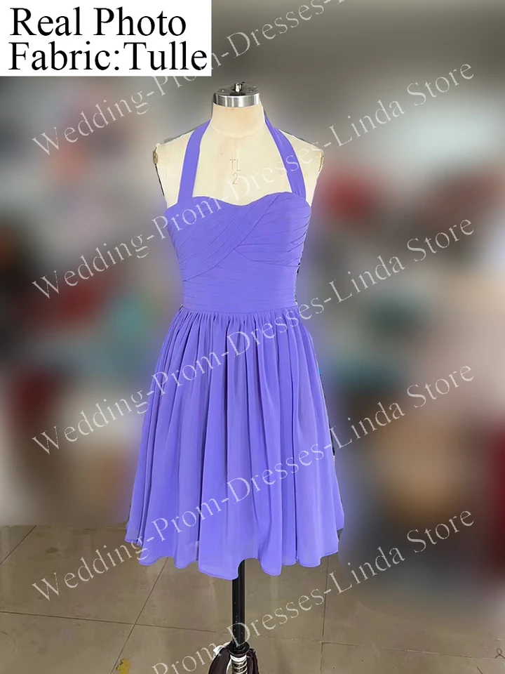 Purple 2-Piece Prom Dress For Women – Short Tulle A-Line Homecoming Gown With Sparkly Beads & Keyhole Back