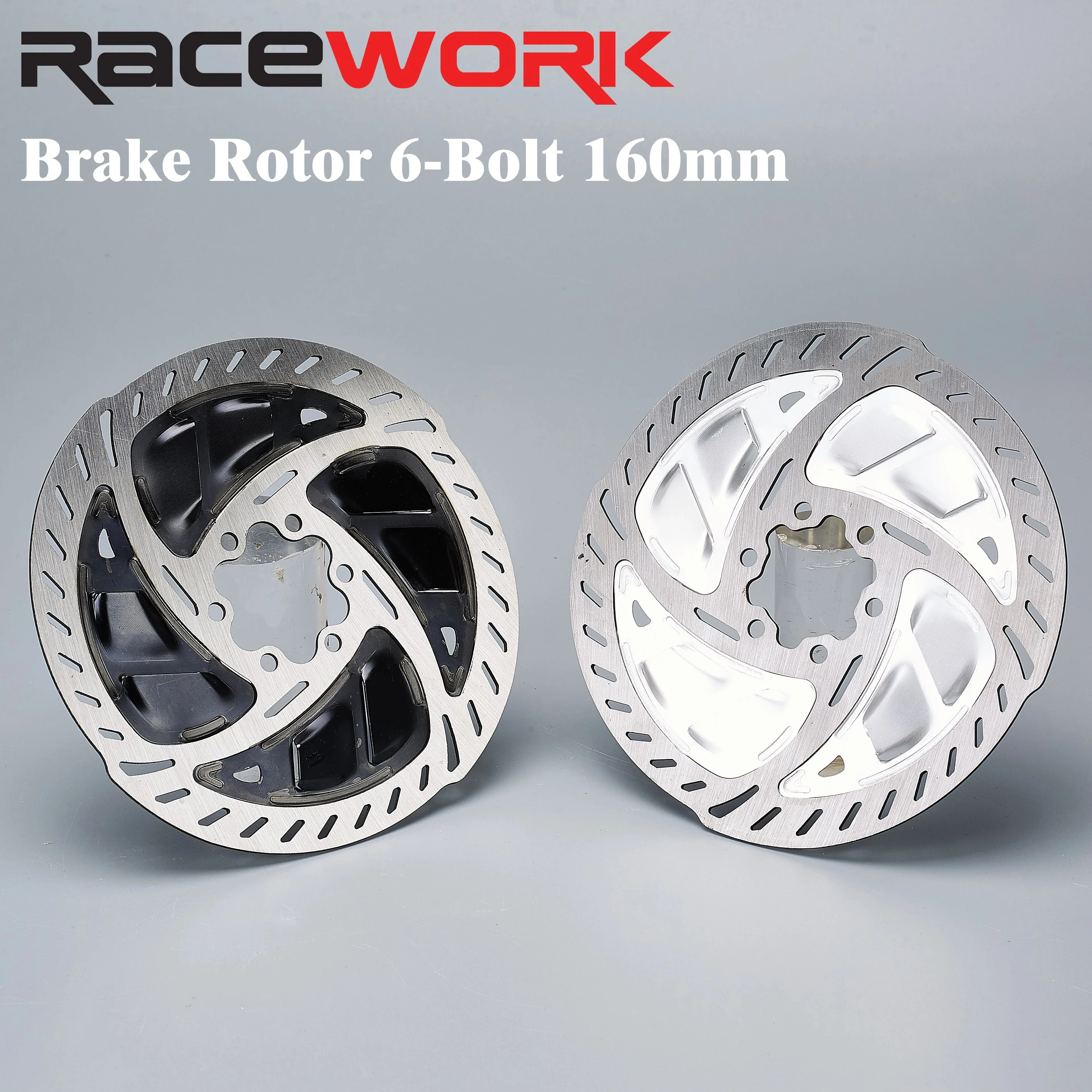 RACEWORK MTB Disc Brake Rotor 140/160mm 6-Bolt Steel, Heat Resistant for Mountain/Road Bike Cycling Brake Disc