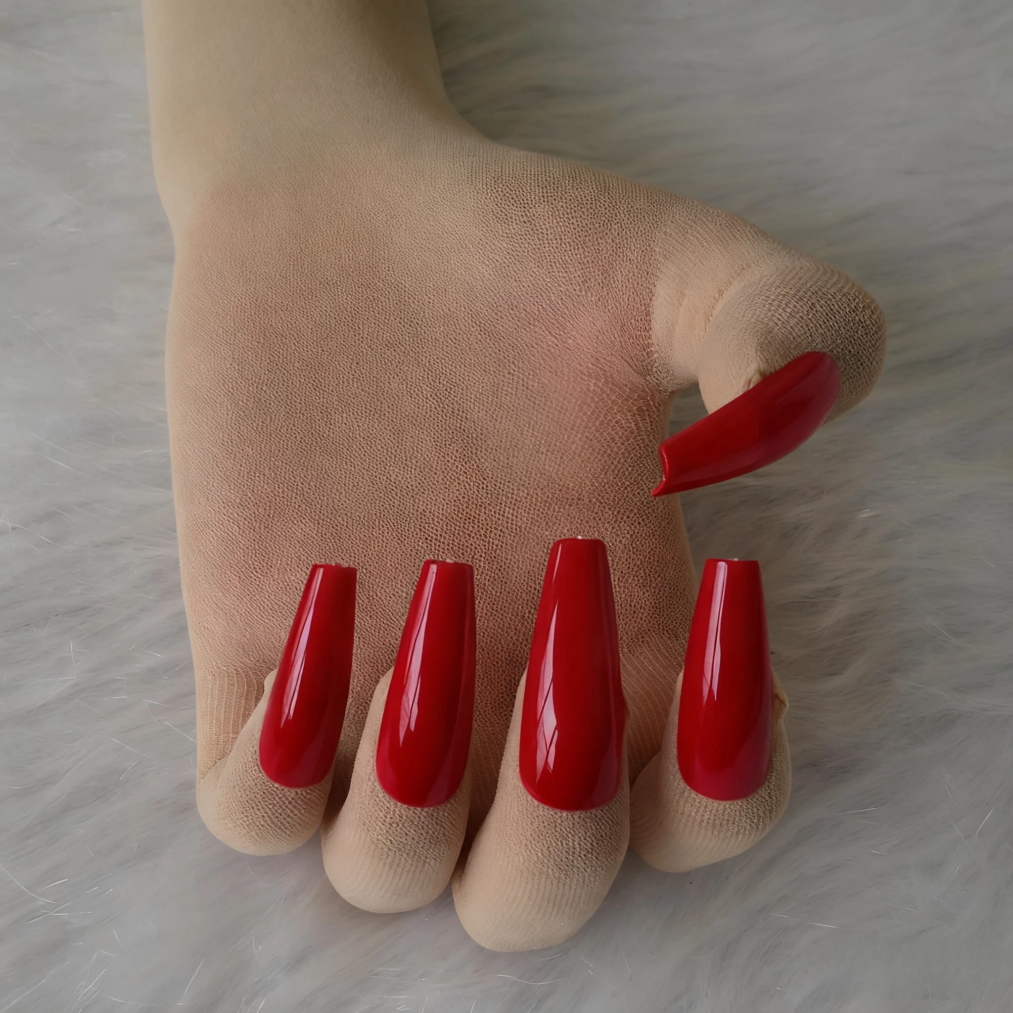 Sexy Cosplay lange Handschuhe mit Nägeln, Unisex, hochelastisch, atmungsaktiv, 5 Finger, Crossdressing-Handschuhe – Detail 6