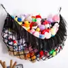 Bohemian Style Decor Plush Toy Hammock Capacity Wall-mounted Toy Net Bag with String Light Tassels Design Playroom for Stuffed 3