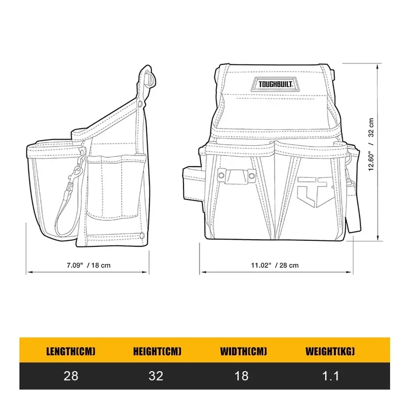 ToughBuilt TB-314-2 Small Electricians Pouch Tools TOUGHBUILT Packaging Bag 3