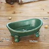 Cast Iron Soap Dish Footed Boat Gold Green Handmade Home Garden Decor Heavy Metal Storage Tray Antique Bathroom Accessories 6