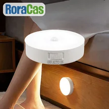 Motion czujnik światło LED USB Nightlights wymagalna lampa do kuchni sypialnia schody szafka korytarzowa szafa na ubrania lampki nocne tanie tanio RORACAS Night Light ROUND CN (pochodzenie) W nagłych wypadkach 0-5 w Sensor Lamp Litowo-metalowa Żarówki LED USB Rechargeable LED Night Light