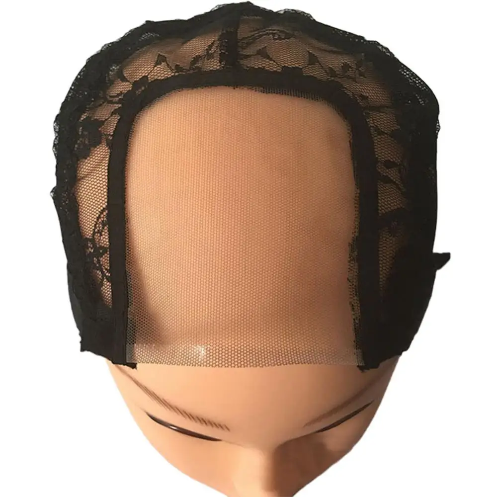 U Shape Wig Cap Elastic Synthetic Hair Lace Net Adjustable Straps Weaving Hat Lace Cap for Women Wig