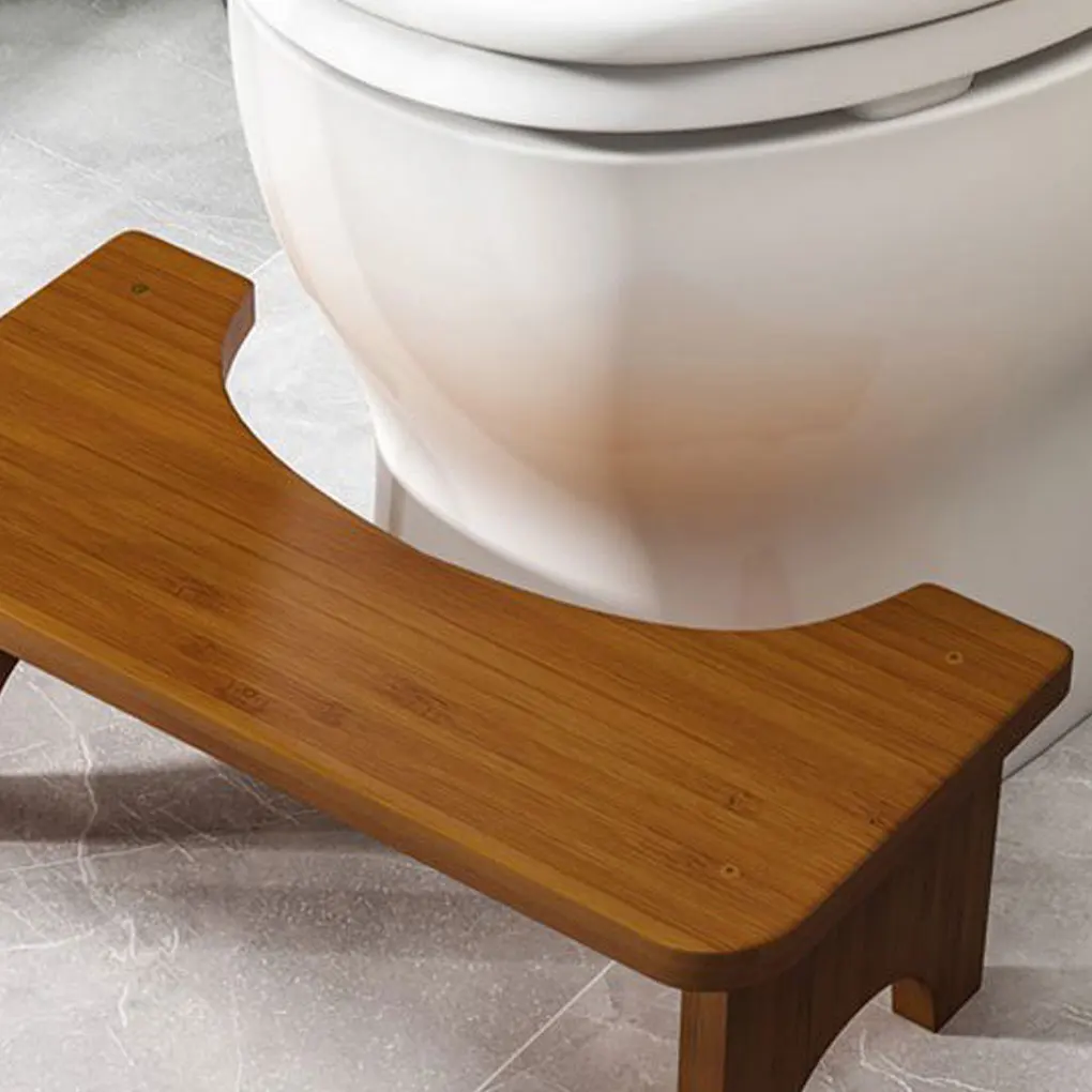 Bamboo Toilet Stool Waterproof Non Slide Poop Seat Pregnant Foot Stand Old People Squat Bench for Travel