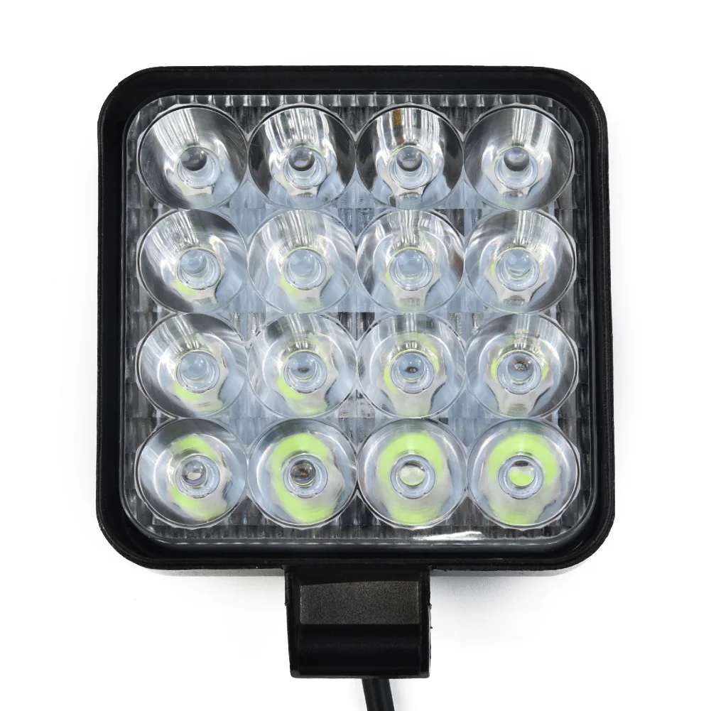 Car Work Light Bar ATV Off-road Driving Fog Super Bright Waterproof Lamp 12V 24V 48W 16-LED Exterior Parts Bulbs