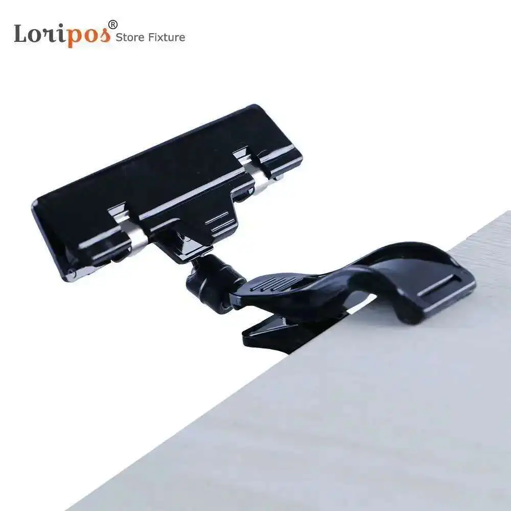 10pcs/lot Shelf Pipe Clamp Price Tag Hanger Clip Pole Black Food Tray Label Holders Sign Snap For Bake Sale Signs