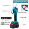 Brushless Cordless Pruner Shear 40cm 4 Gear Fruit Tree Bonsai Pruning Electric Tree Branches Cutter Power display For Makita 18V 2