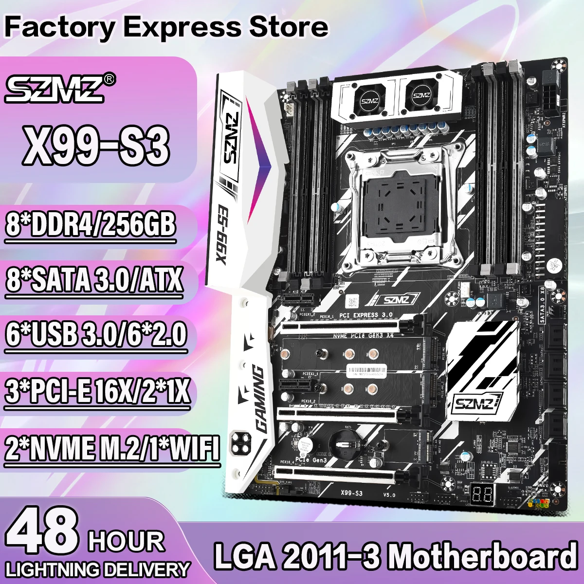 SZMZ X99-S3 Original Gaming Motherboard LGA2011 V3 Support
