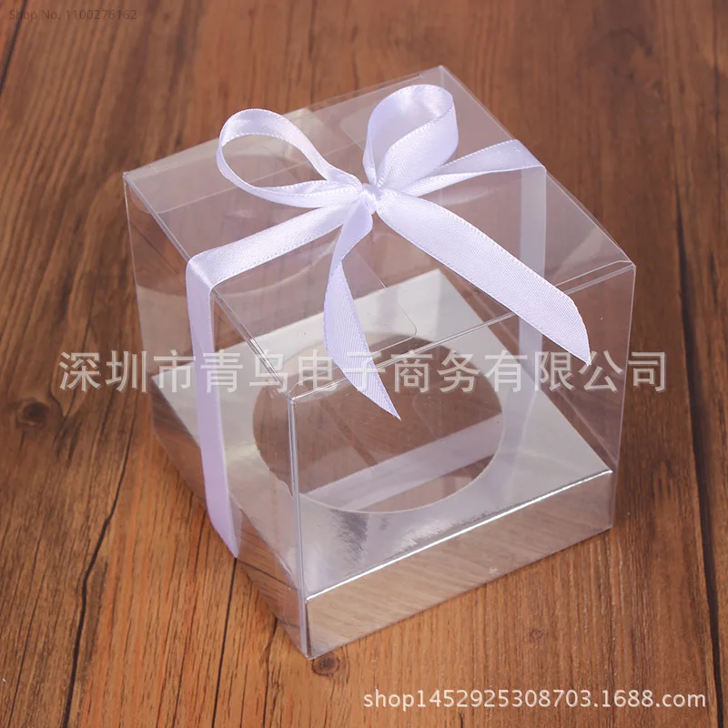33 Scatoline Regalo Trasparenti Keadic 5x5x5 Cm Con Nastri E Forbicine - Per Bomboniere E Dolci - 4