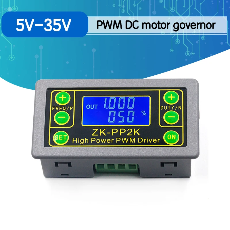 DC 12v 24v PWM motor speed controller regulator adjustable pulse frequency Duty 