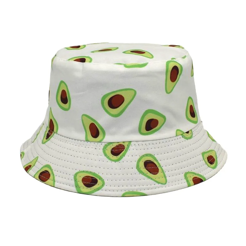 sun bucket hat Avocado Printed Fisherman Hat for Women Men 2022 Summer Outdoor Sunshade Bucket Hat Couple Basin Hat Wide-brimmed Sunscreen cow bucket hat