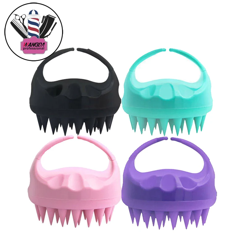 Silicone Hair Wash Brush Scalp Cleaning Hair Brushes Salon Scalp Massage Comb Handle Type Home Cleaning Hairdressing Tools