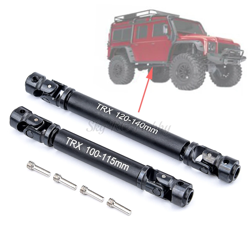 Albero Di Trasmissione Cvd Per Impieghi Gravosi 100-115Mm / 120-140Mm Acciaio Legato Giunto Universale In Acciaio Per 1/10 Rc Car Trx Trx4 Trx-4 Trx-6