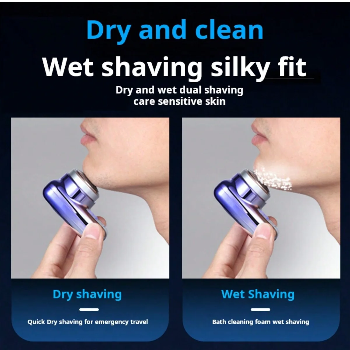 Electric shaver man New waterproof rechargeable mini men's essential pocket machine 3 knife head small steel gun electric shaver 4