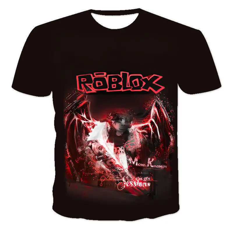 Jogo de desenhos animados masculino camiseta de manga curta, roupa solta de  meia manga, anime periférico, ROBLOX Mundo Virtual, tendência, emenda -  AliExpress