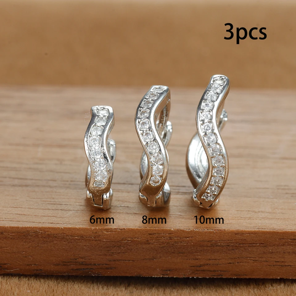 Orecchini A Cerchio A Forma Di C Con Gioielli In Acciaio Inossidabile Placcato O - Foto 2